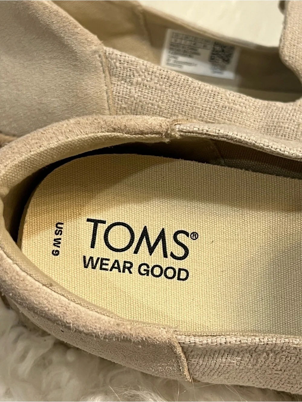 TOMS Jocelyn Platform Sneakers Women Suede Espadrille Slip On Loafers Beige US9